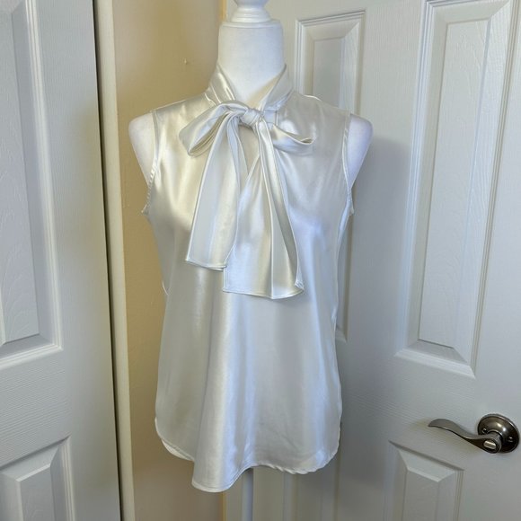 Nine West Tops - NINE WEST White Tie Blouse